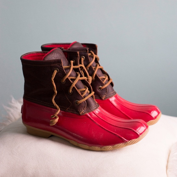 sperry red boots